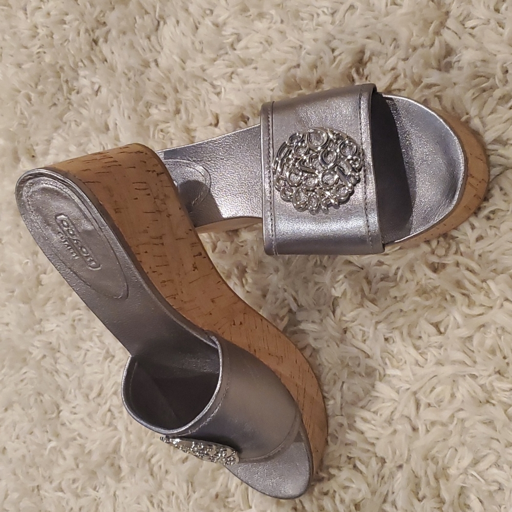 Silver Coach Judith shoes size 10B